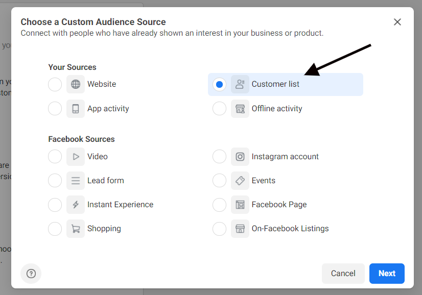 Meta-Pixel--audience-customer-list