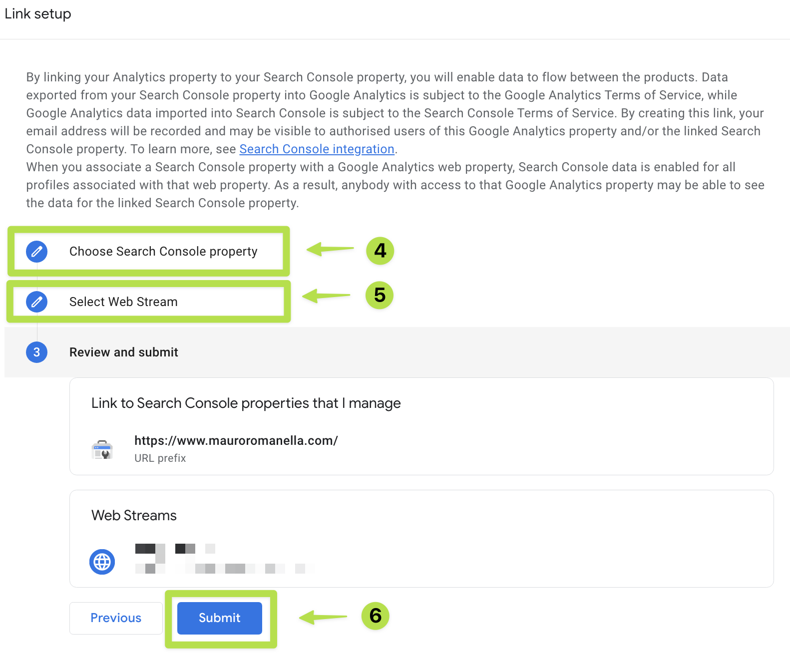 ga4 google search console linking link setup