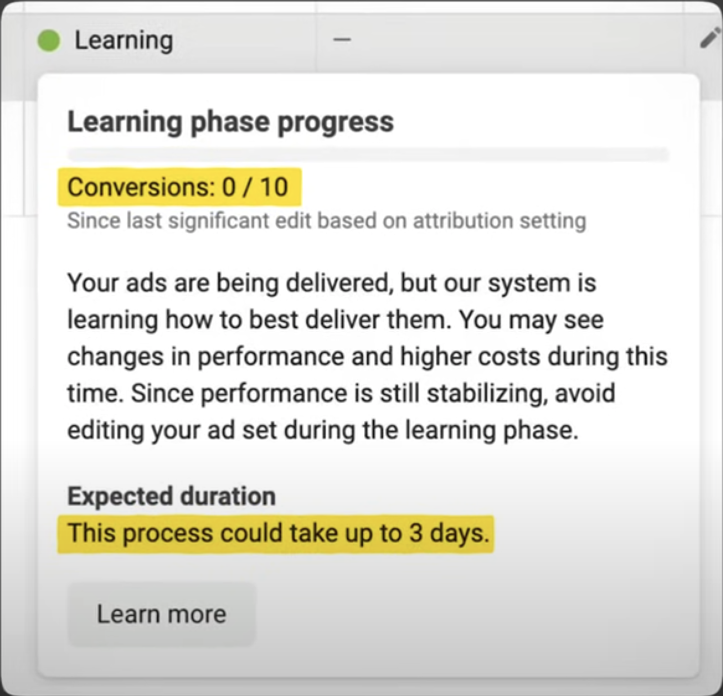 meta learning phase progress updated jul 2024